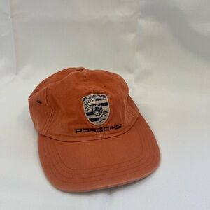 Porsche Official Adjustable Drawstring Strap Baseball Cap Hat One Size Orange